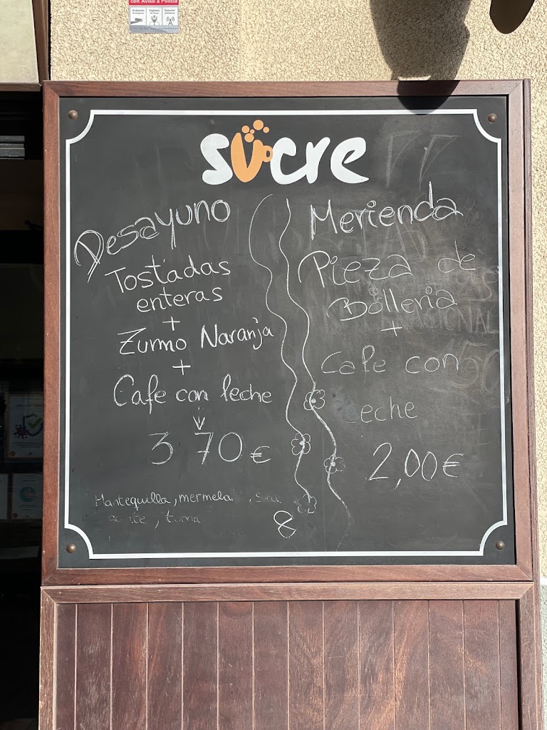 Sucre. Cafeteria — Carta