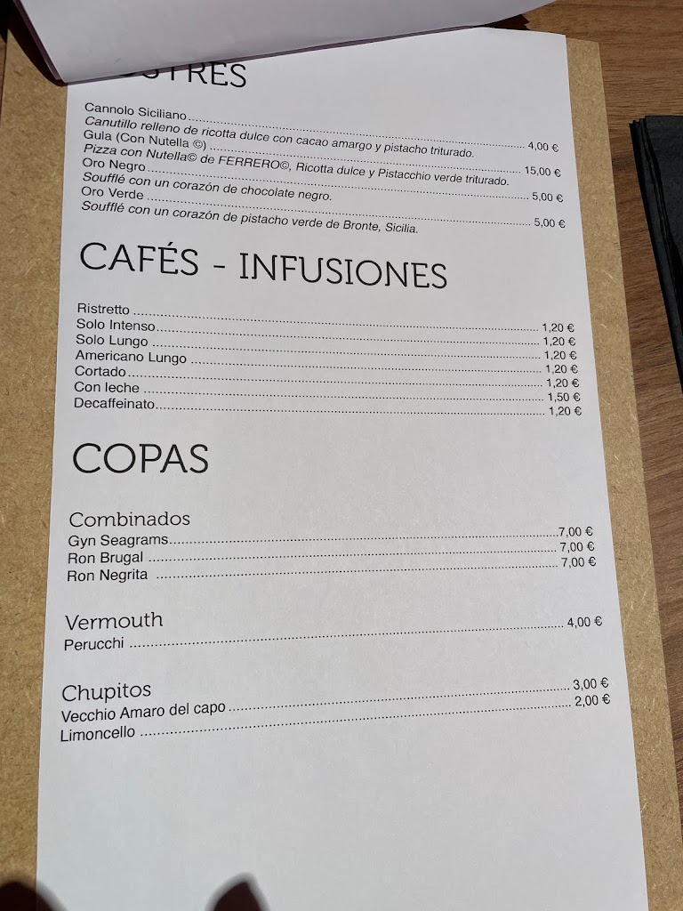 Pizzeria Isla Sicilia Pamplona Pio XII Con y Sin Gluten — Carta