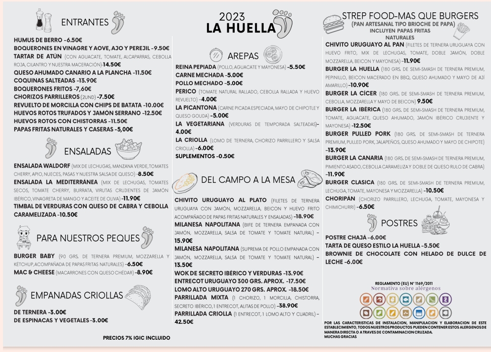 La Huella La Cicer — Carta