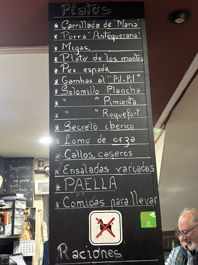 Bar La Socorrilla — Carta