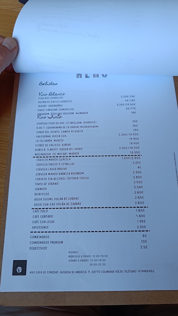 NYO Casa de Comidas. Catering — Carta