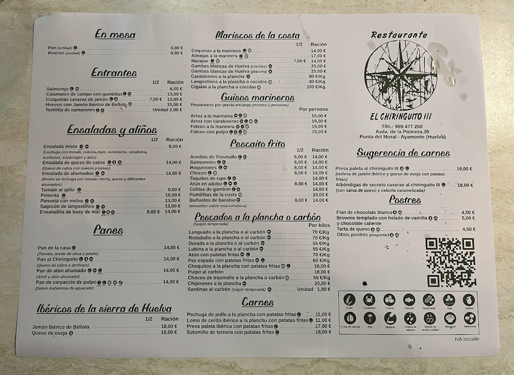 El chiringuito 3 — Carta