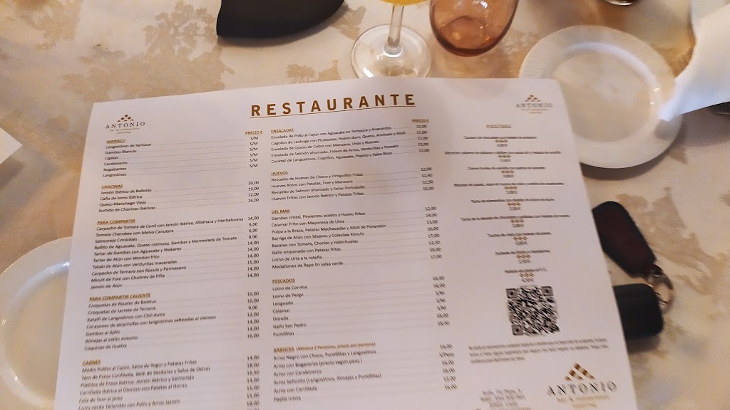 Restaurante Antonio — Carta