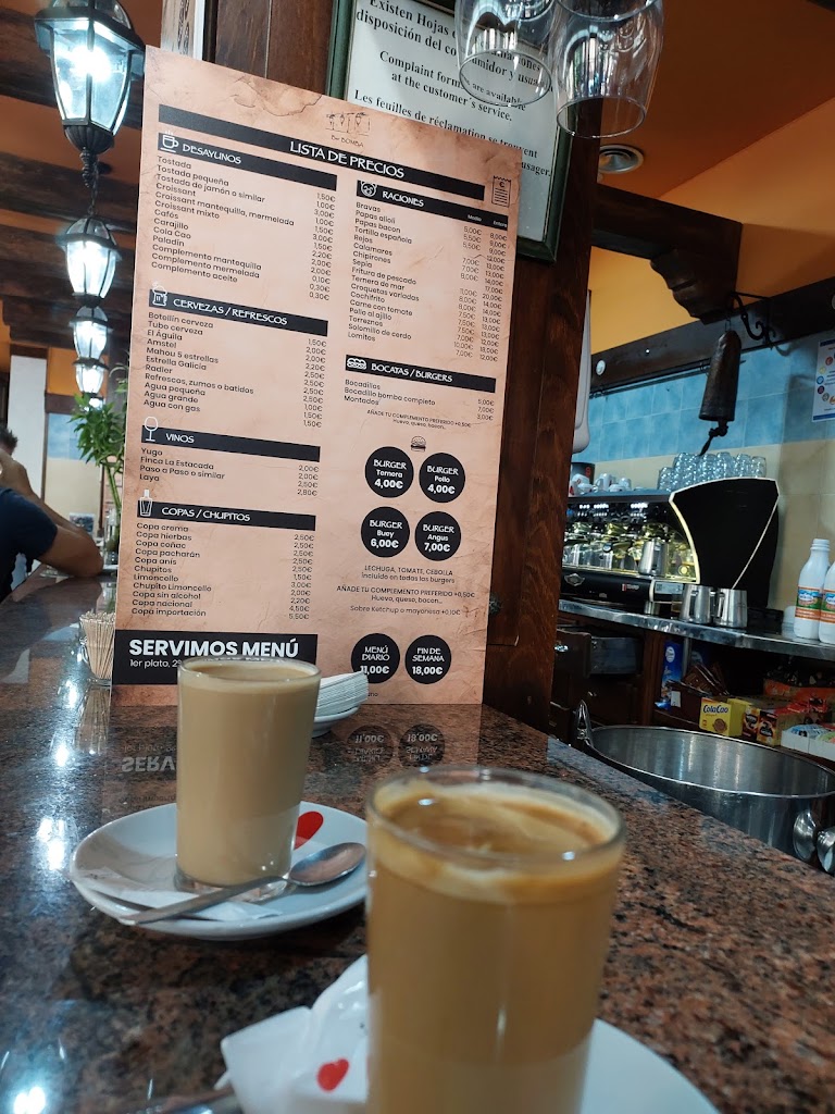 CAFETERIA RESTAURANTE EL BOMBA — Carta