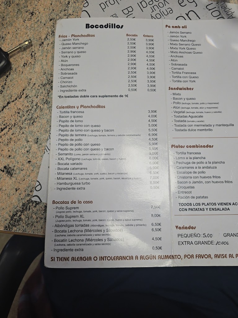 Bar Restaurant Poligon Inca — Mas recientes