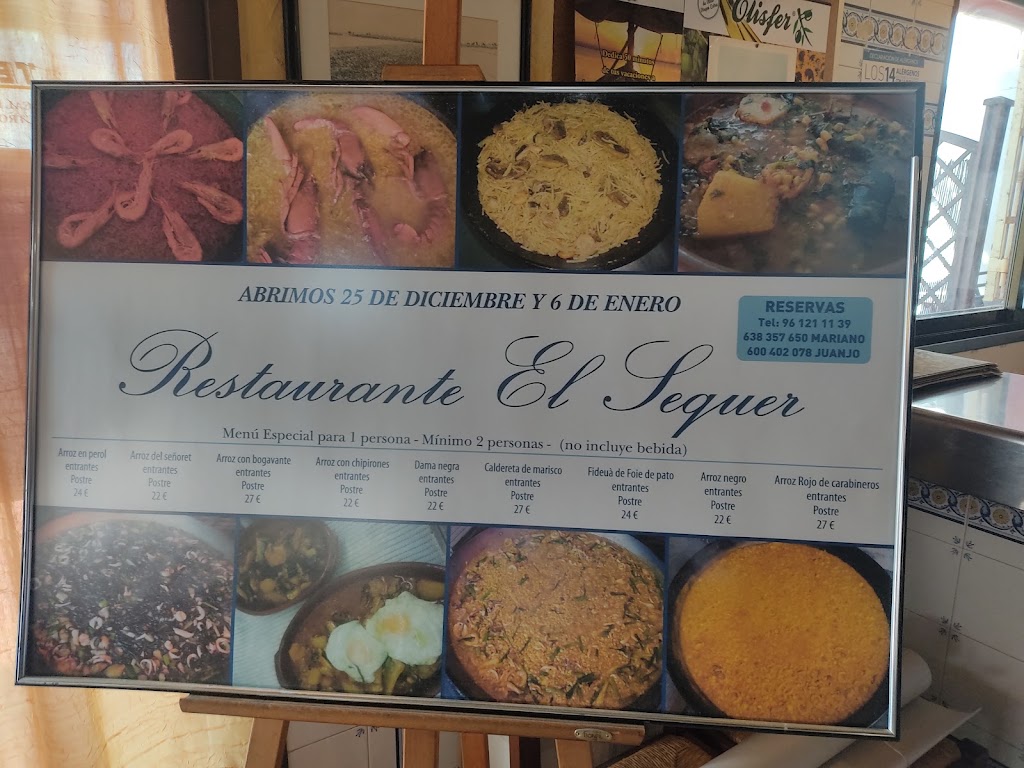 Restaurante El Sequer — Carta