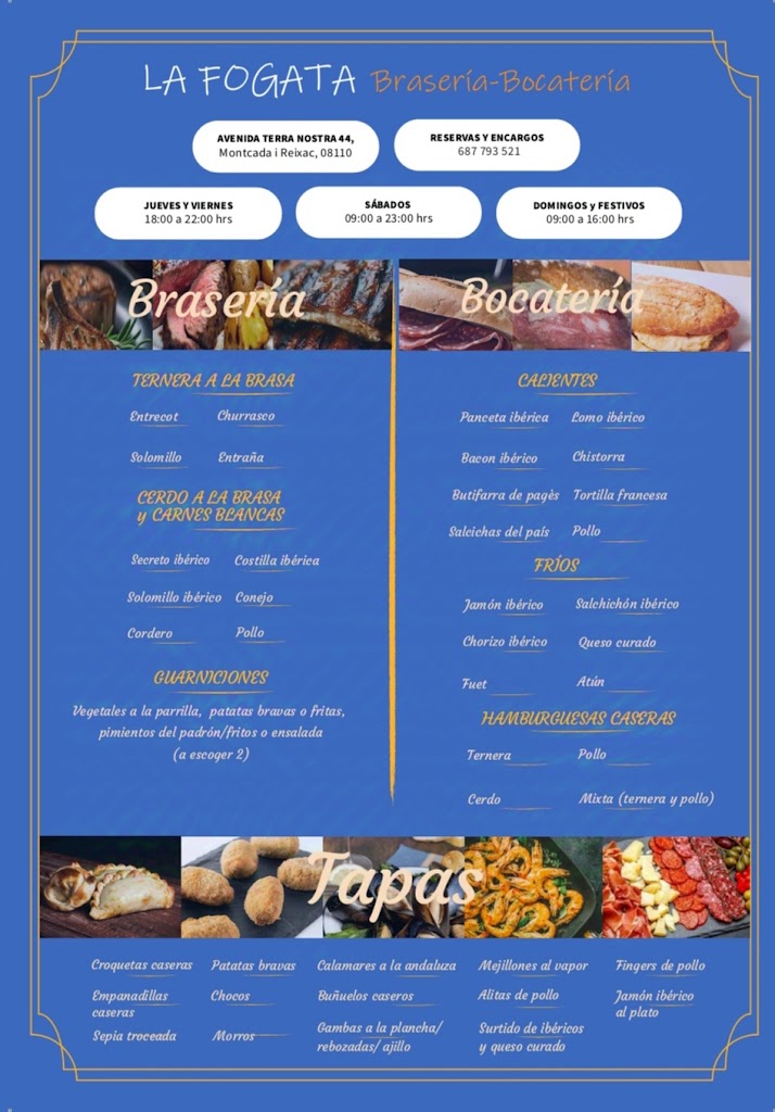 Rostisseria La Fogata — Carta