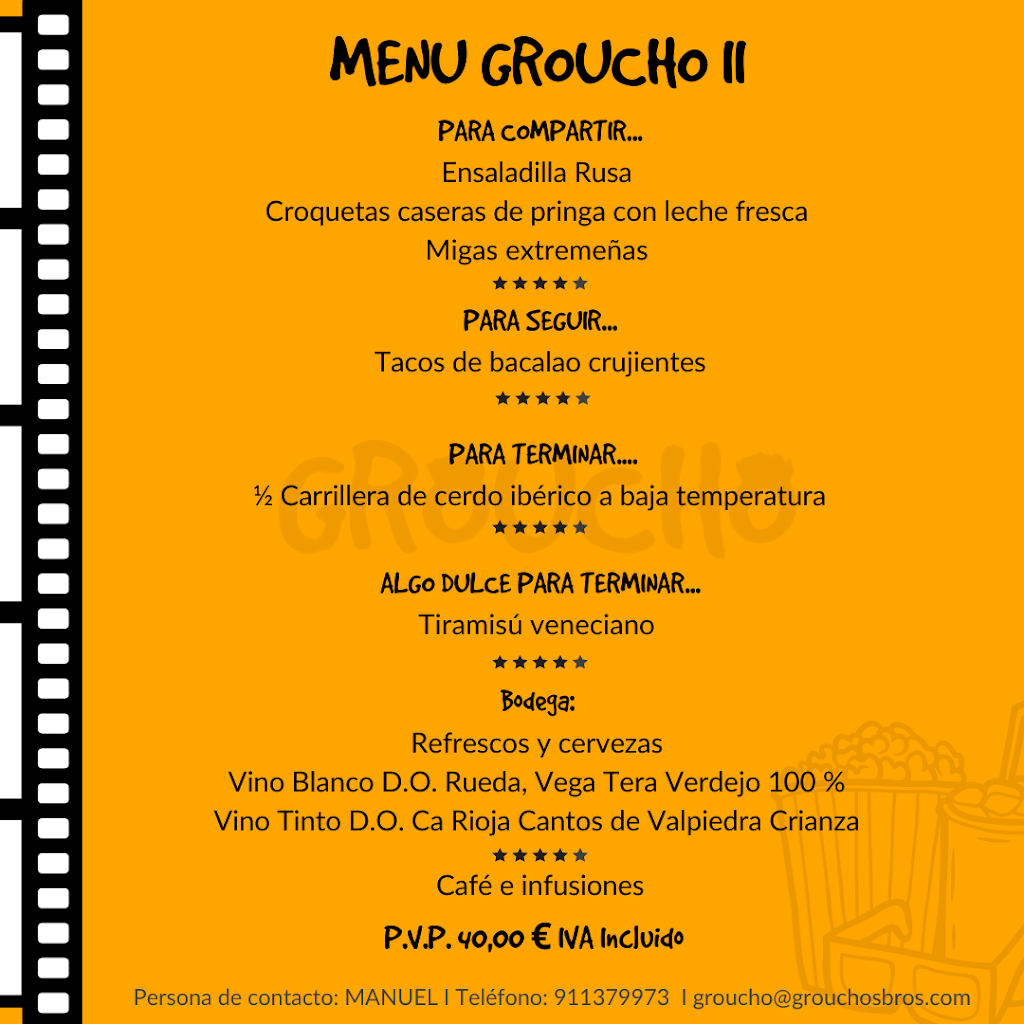 Restaurante Groucho — Carta