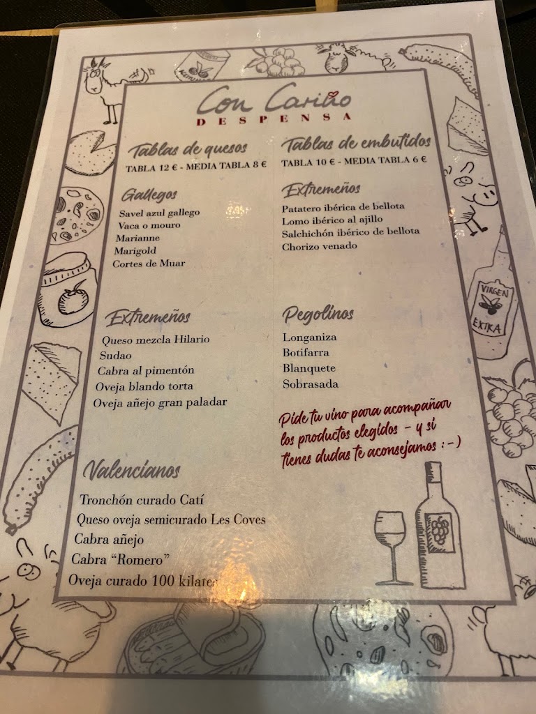 Con Carino Despensa — Carta