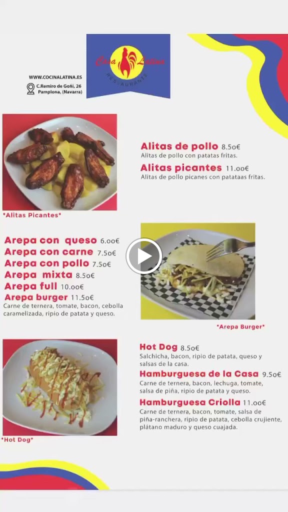 La Cuchara Latina Restaurante — Carta