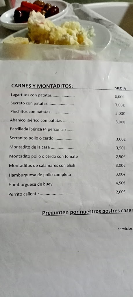 BAR VILLALAR. — Carta