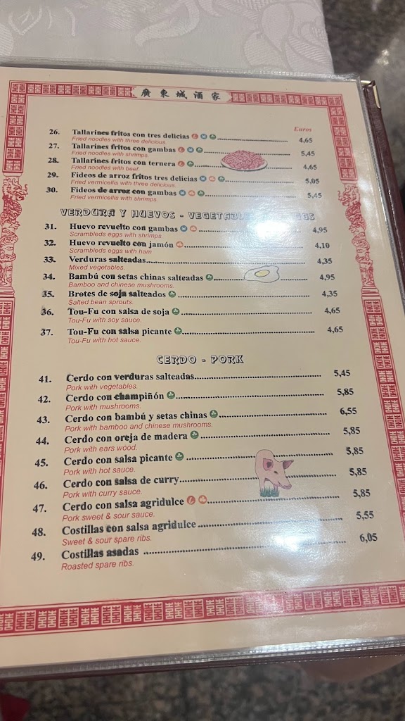 Restaurante Chino Guang Dong City (Fuenlabrada) — Carta
