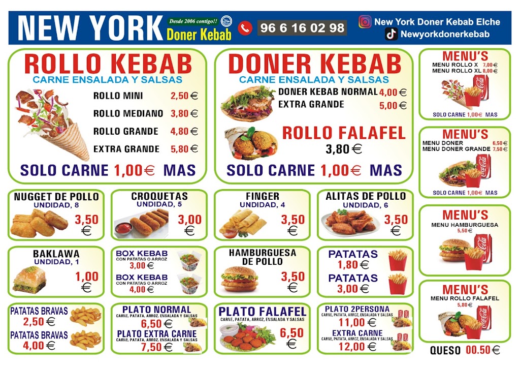 Restaurante New York — Carta