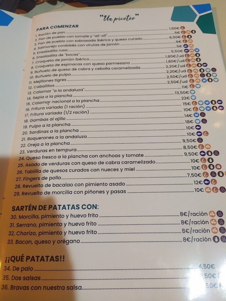 Restaurante La Coveta Guardamar — Carta