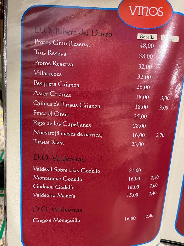 Taberna O Mexillon — Carta