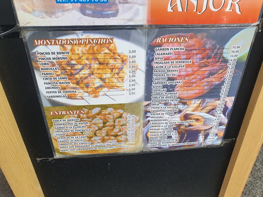 Restaurante Anjor Comida Gallega — Carta
