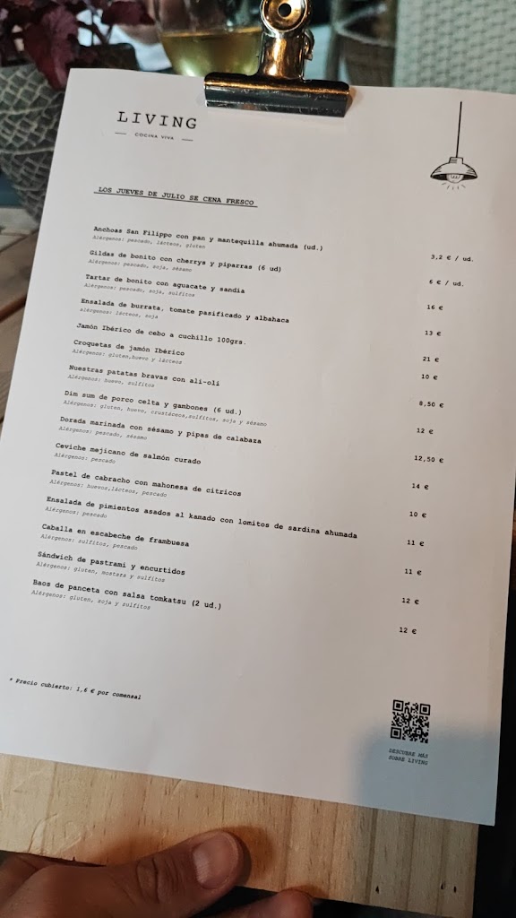 Restaurante Living Cocina Viva — Carta