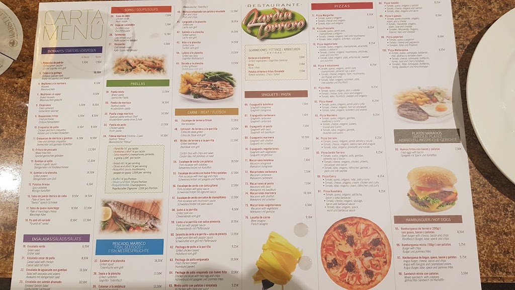 Restaurante Jardin Torrero — Carta