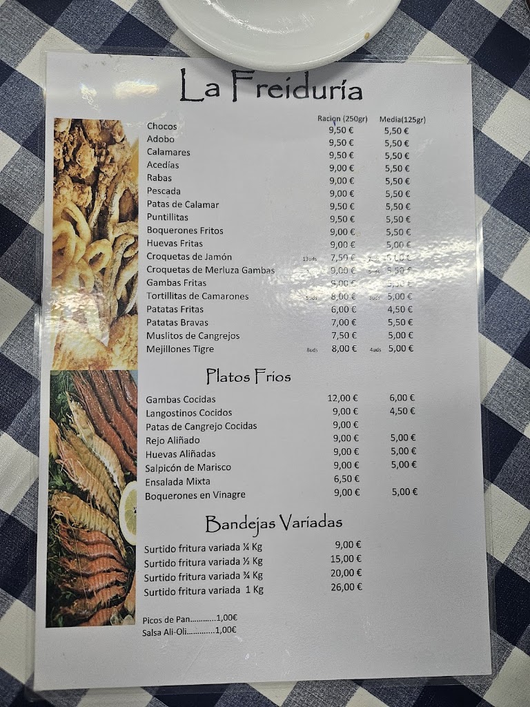 Restaurante La Freiduria — Carta