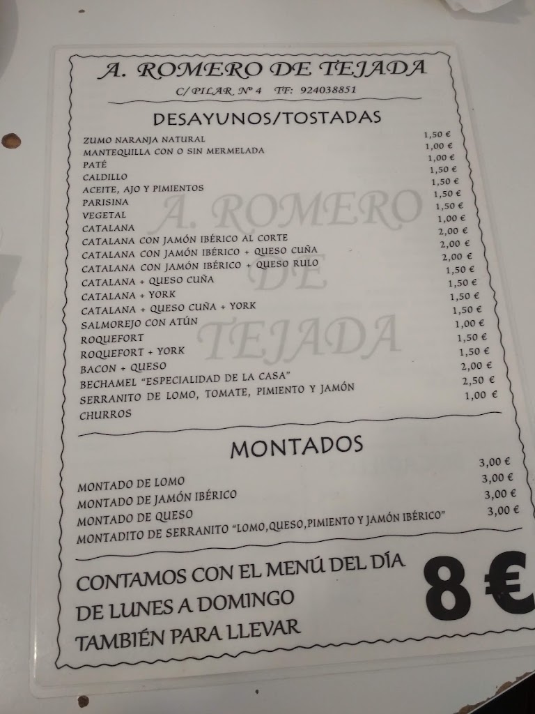 A. Romero de Tejada — Carta