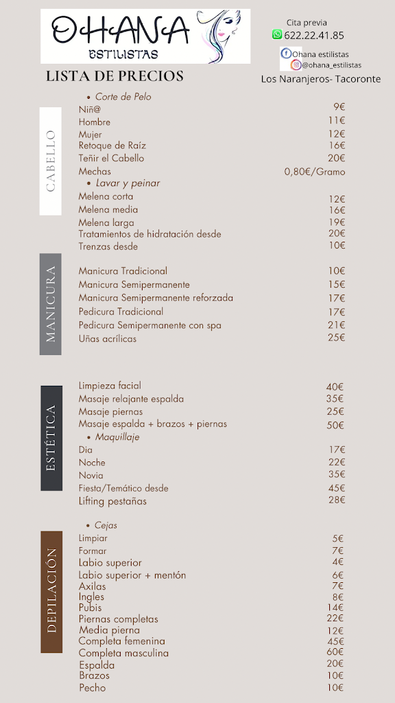 Ohana Estilistas — Carta