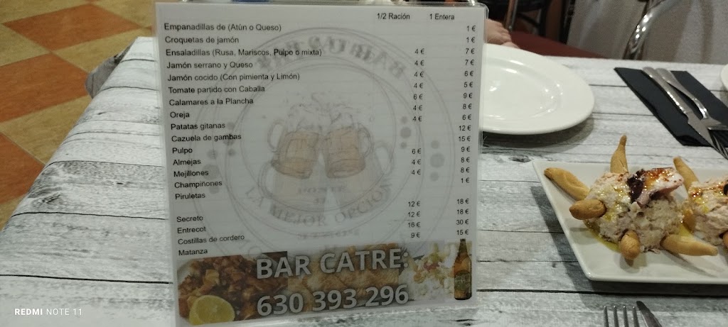 Bar Catre — Carta
