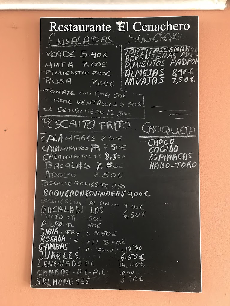 Freiduria El Cenachero de Fuengirola. Marisqueria. — Carta