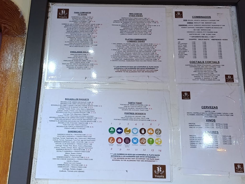 Royalty Restaurante — Carta