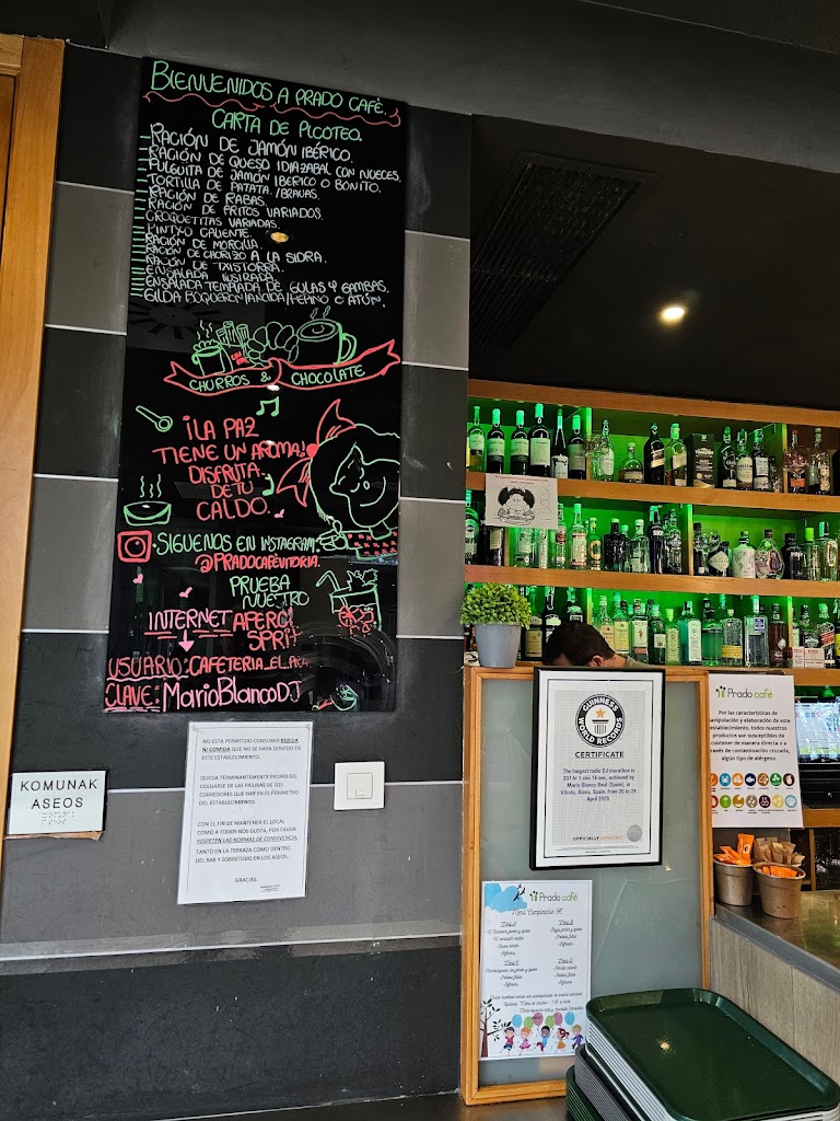 Prado Cafe — Carta