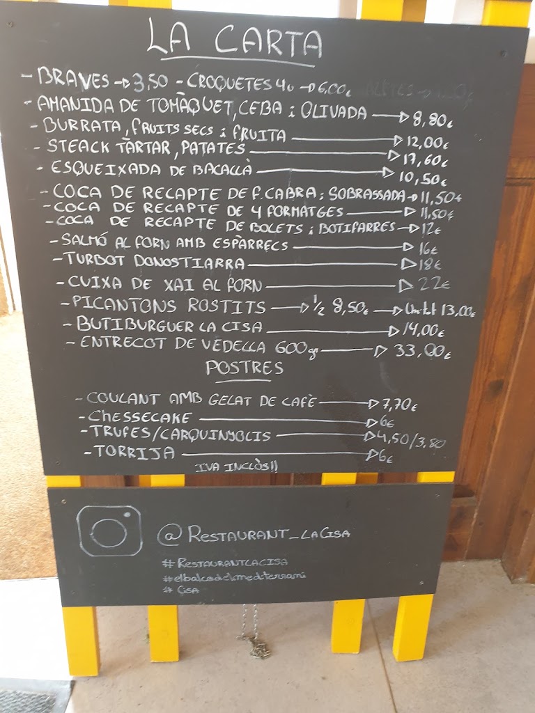 Restaurant la Cisa — Carta