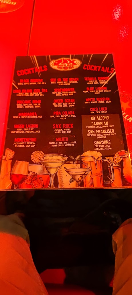 Sax Bar — Carta