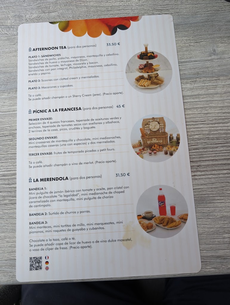 Cafe Mirador — Carta