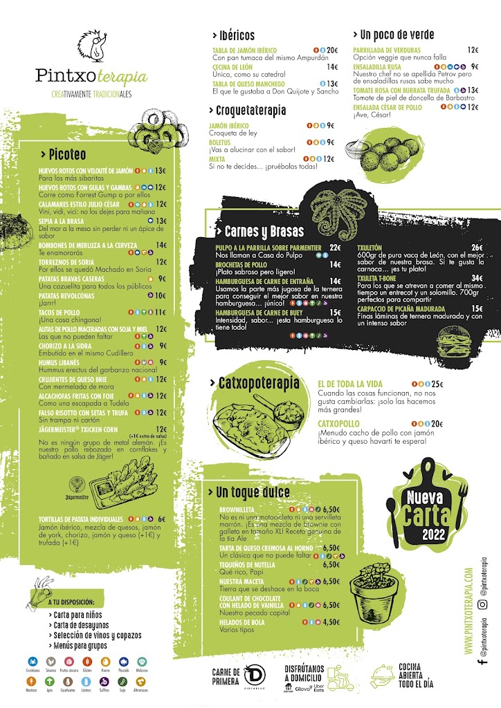 Restaurante Pintxoterapia Alcobendas — Carta