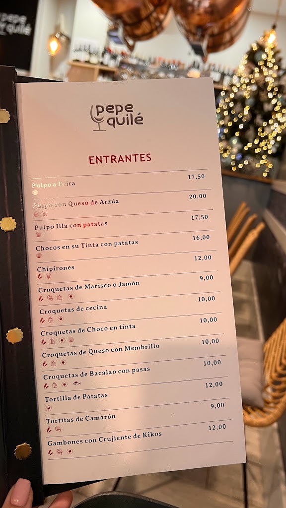 Restaurante Pepe Quile — Carta