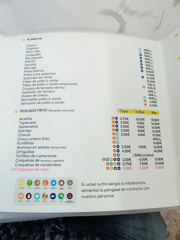 Bar Restaurante La Campana — Carta