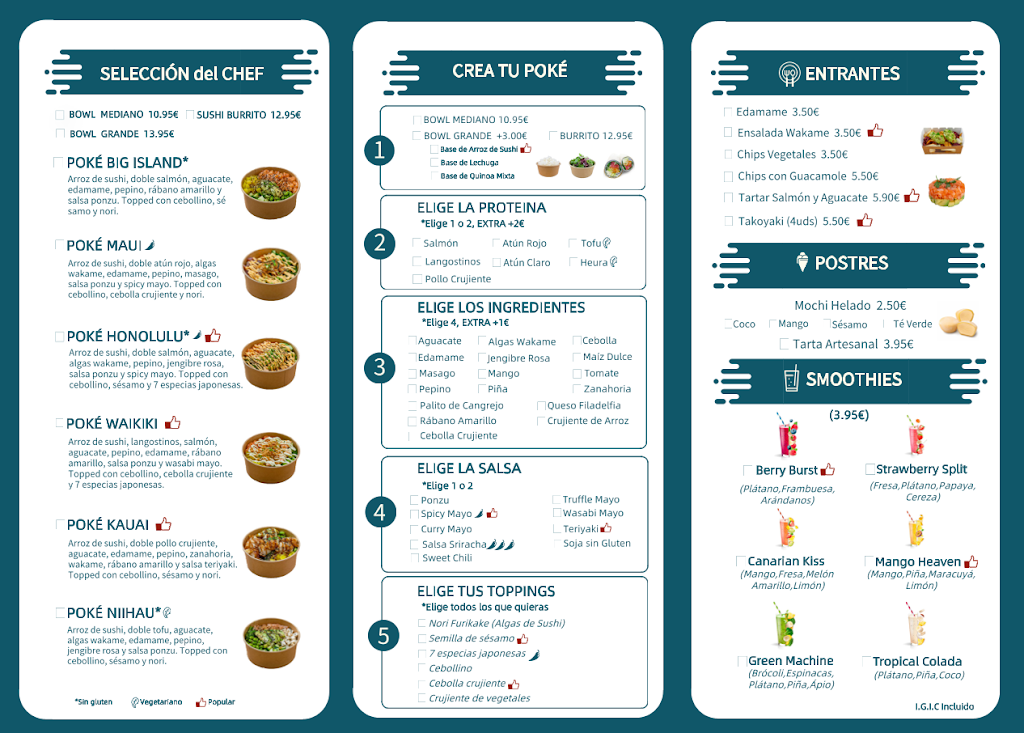 Poke Poke - Las Terrazas — Carta