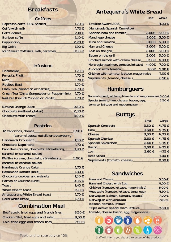 Restaurante Los Llanos — Carta