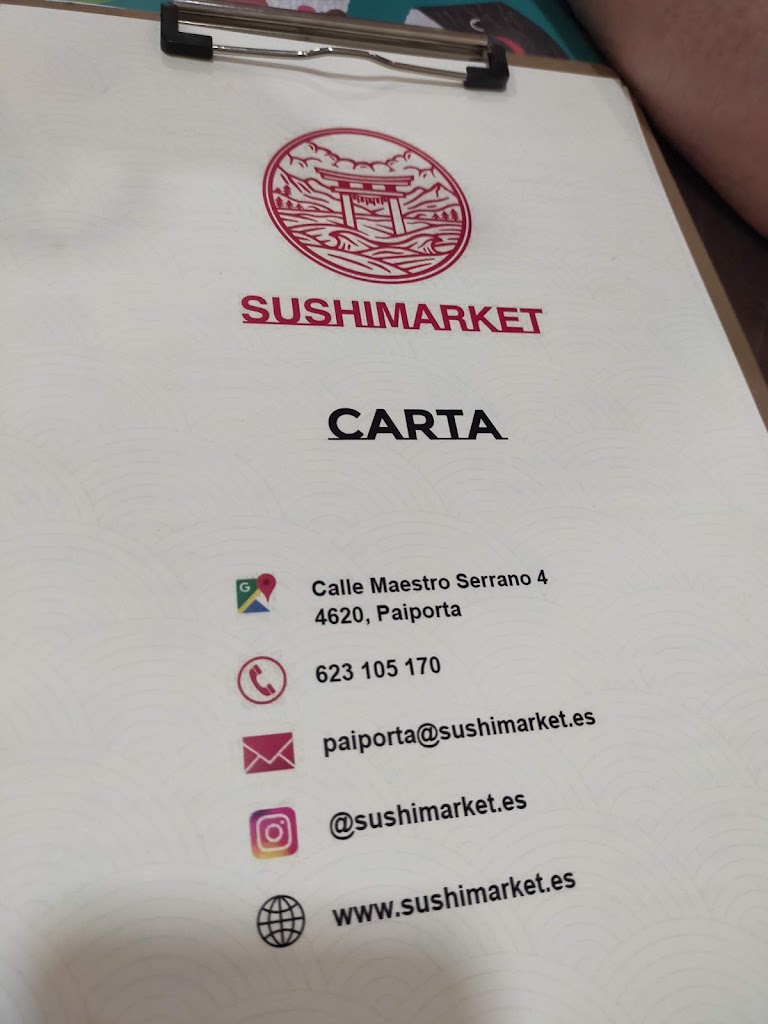 Restaurante Sushimarket — Carta