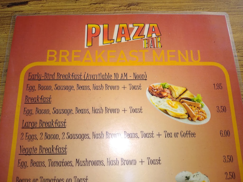 Plaza Bar And Cafe — Carta