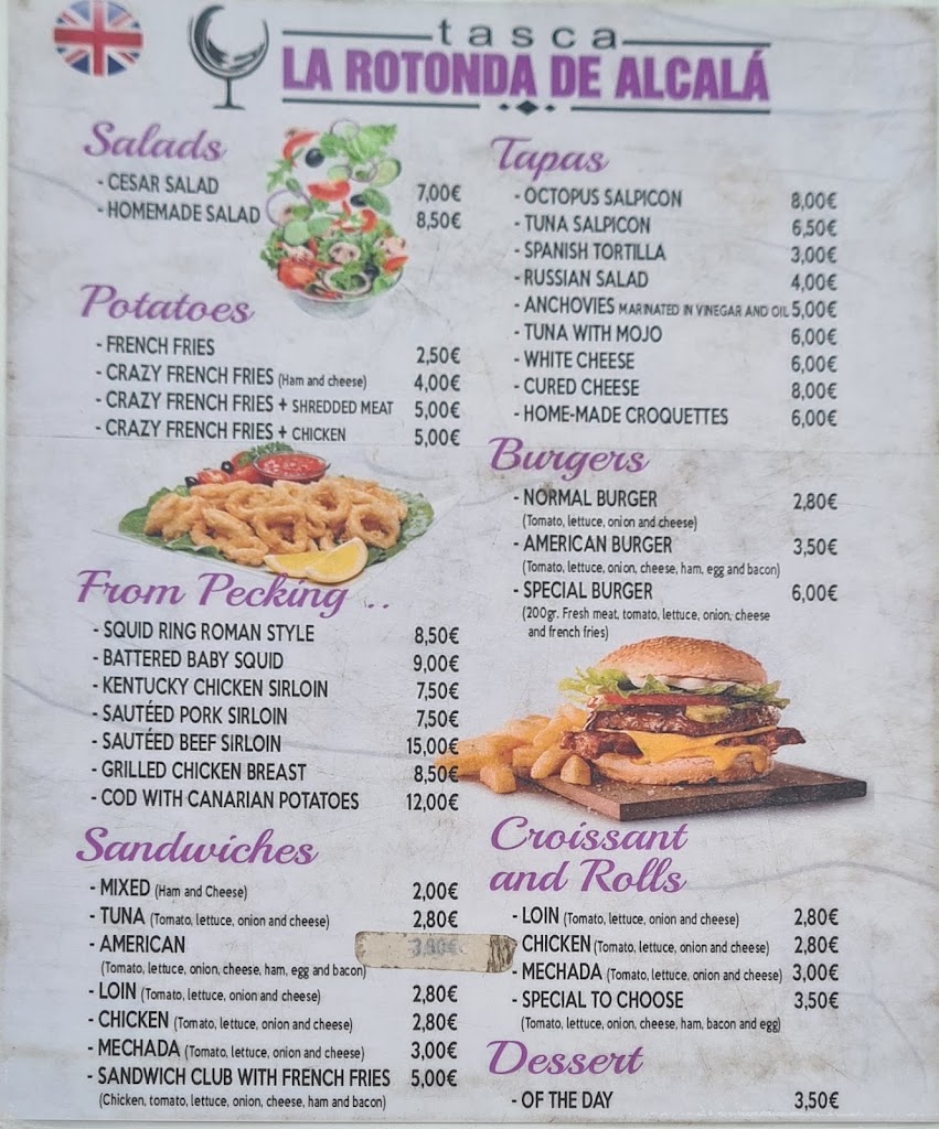 Tasca la rotonda de alcala — Carta