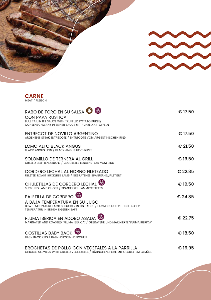 Restaurante Grill Taberna Chica — Carta