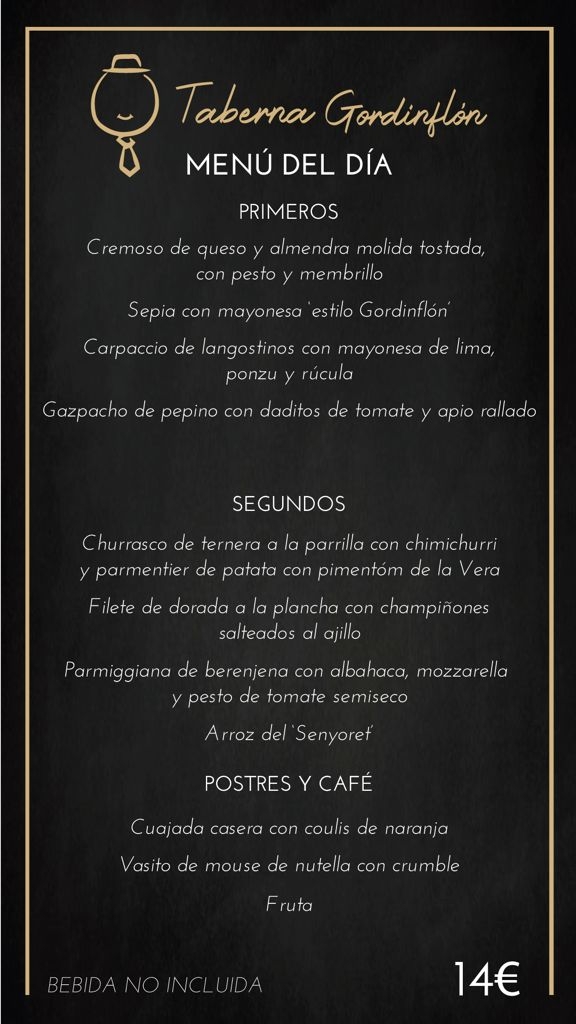 Taberna Gordinflon — Carta