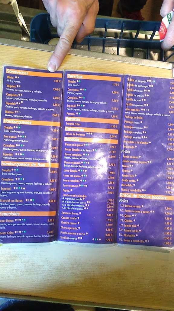 Bar Deportivo — Carta