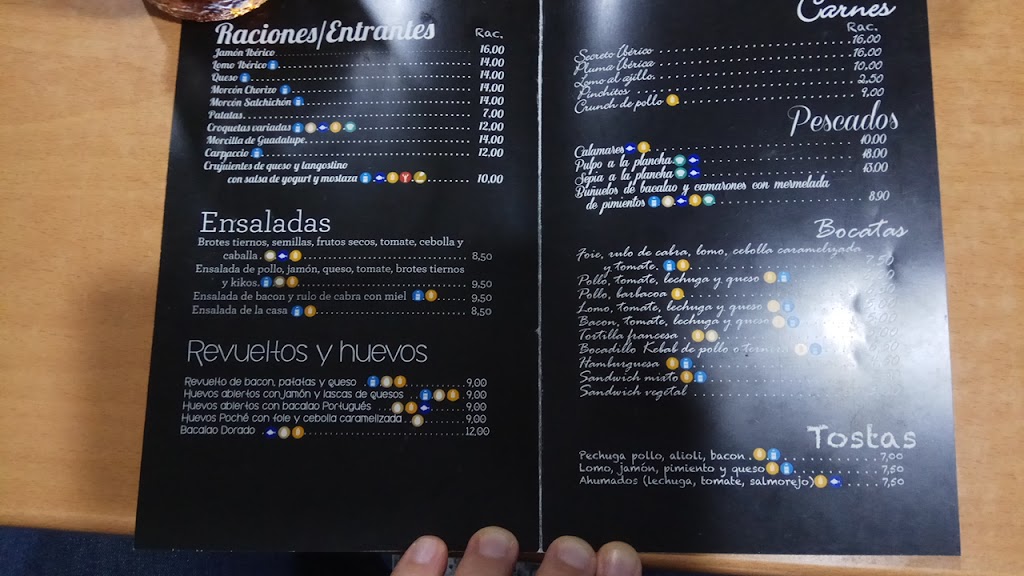 Bar Restaurante Stop Ebano — Carta