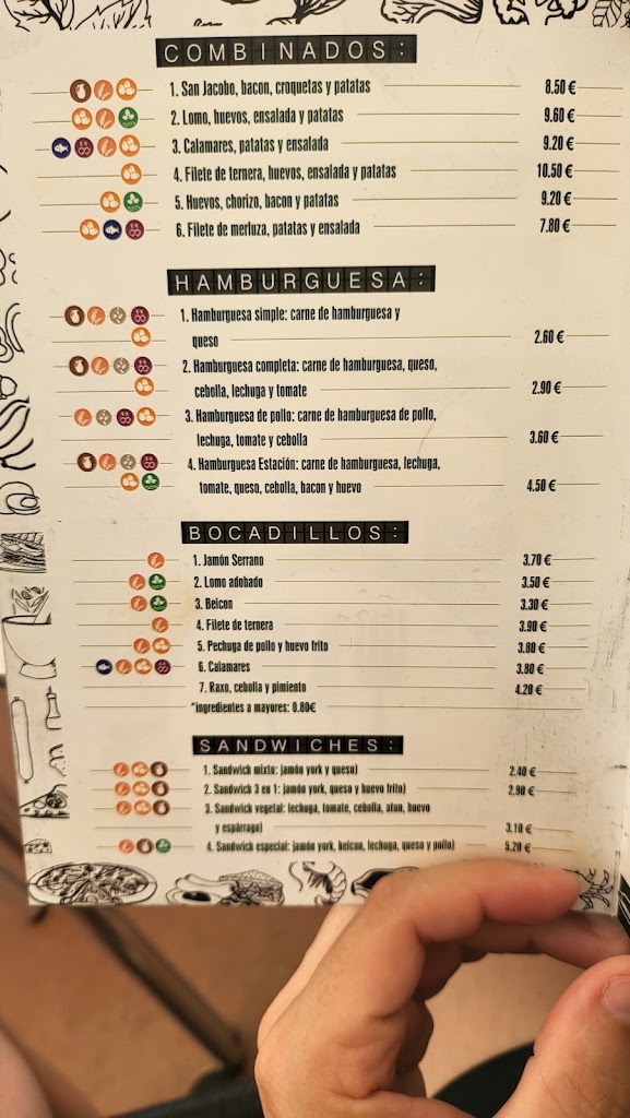 Cafeteria A Estacion — Carta