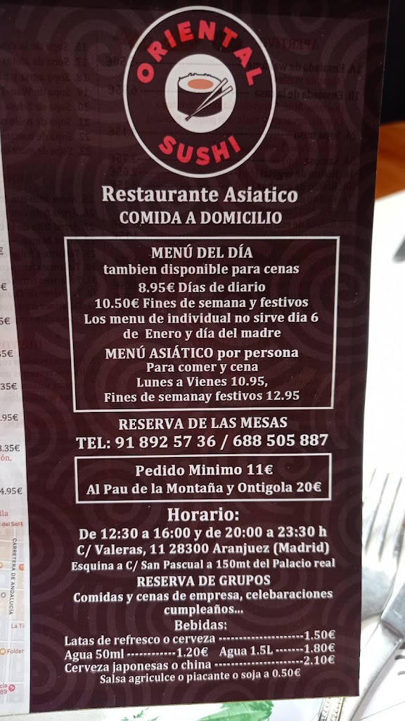 Restaurante Mi Po Po Sha Guo — Carta