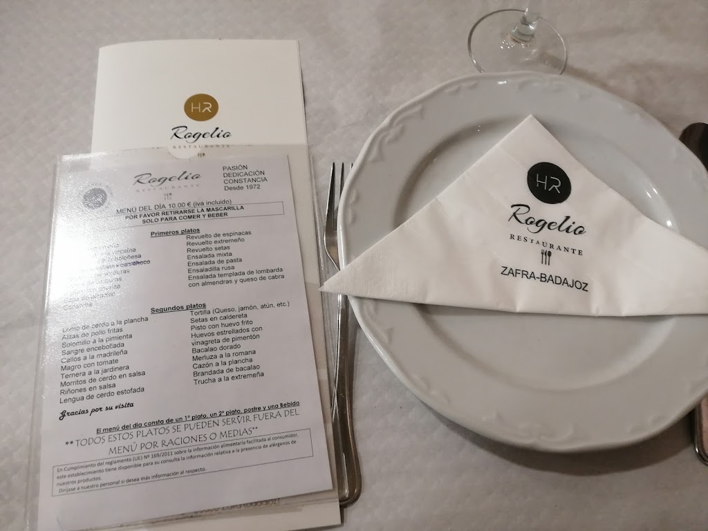 Cafeteria Restaurante Rogelio — Carta