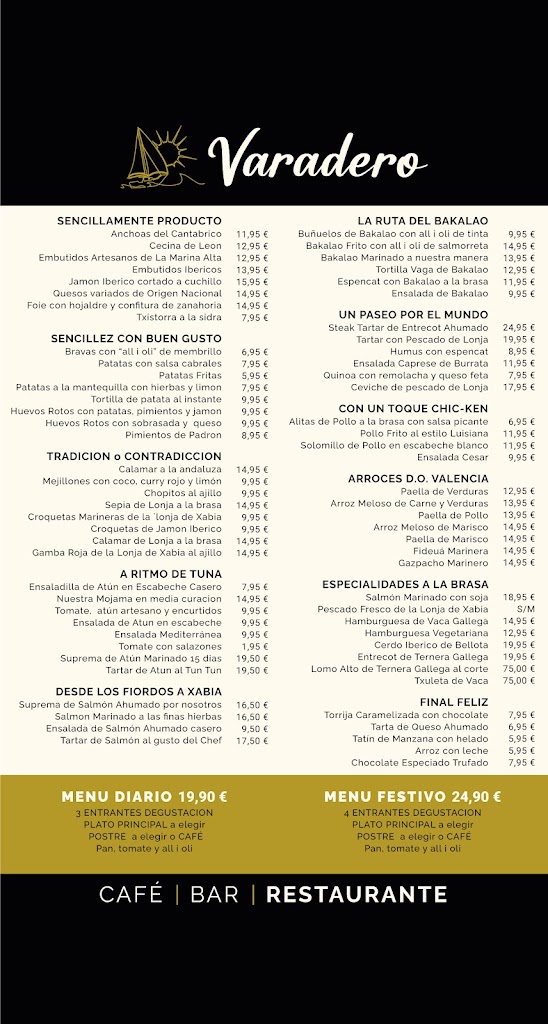 Varadero Puerto Javea — Carta
