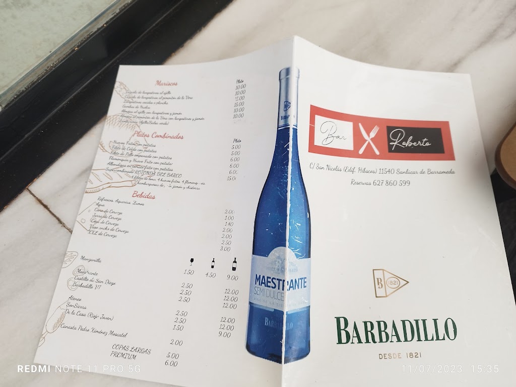 Bar Roberto — Carta