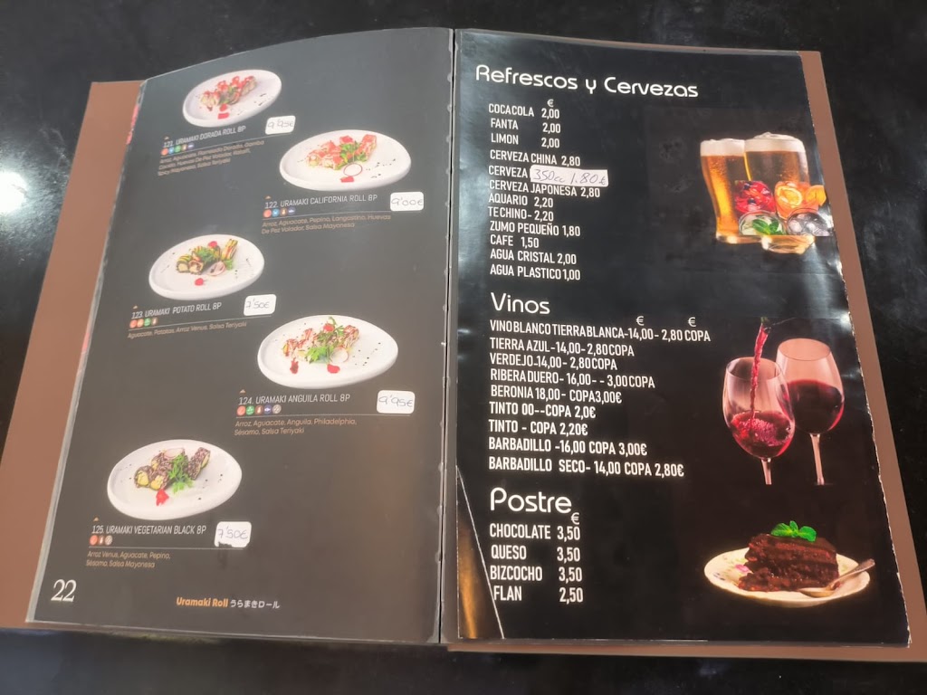 Restaurante asiatico Sheng — Carta